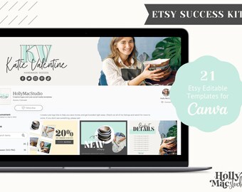 Etsy Seller Kit - Etsy Headers - Etsy Branding Kit - Brand Etsy Shop - Etsy Templates - Classy Etsy Logo - Etsy Banner - Katie Valentine