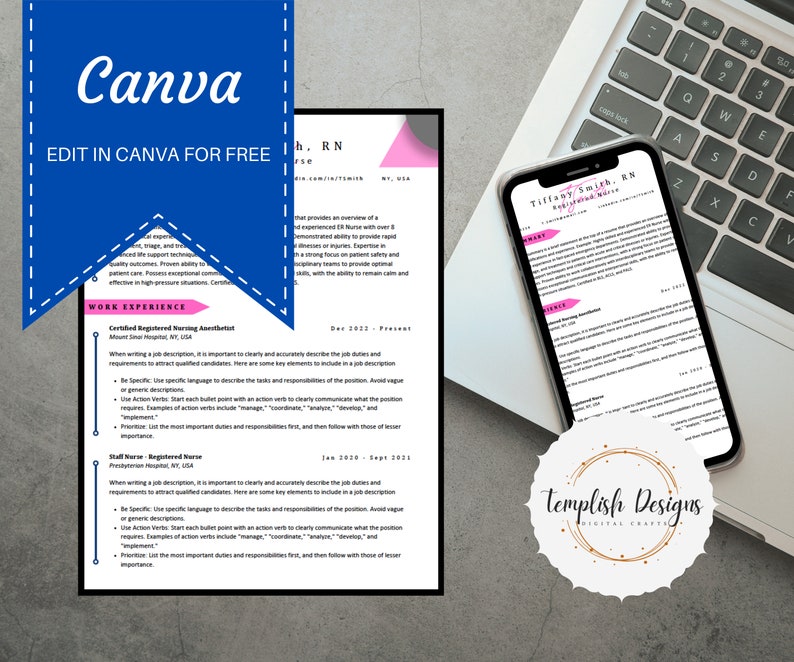 Canva Nurse Resume Templates Creative - Il 794xN.4803955938 9c2o 