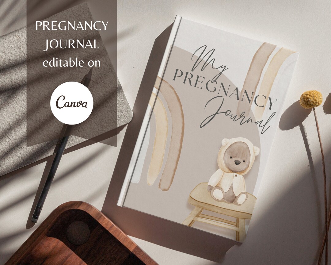 Pregnancy Baby Journal Template Canva 101 Pages Motherhood Etsy