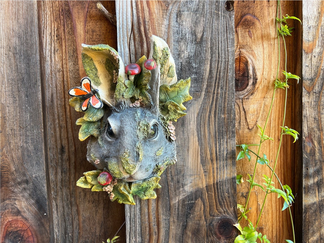 Forest Rabbit Wall Plaque 10”H Fantasy Garden Unique Design - Etsy