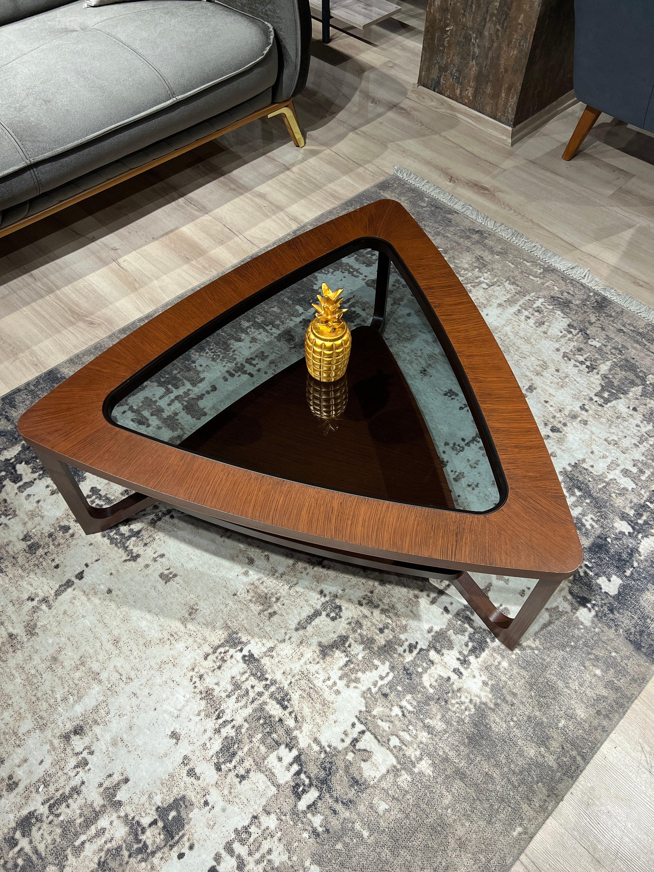 Triangle Coffee Table Modern Wood Coffee Table for Living Etsy