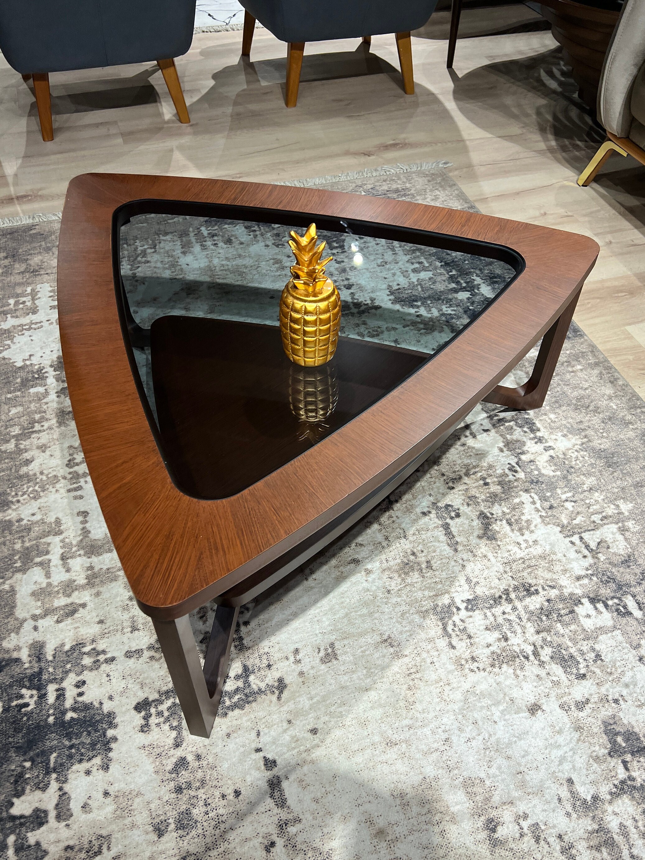 Triangle Coffee Table Modern Wood Coffee Table for Living - Etsy