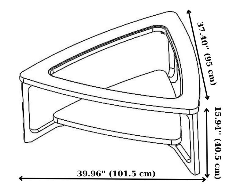 Triangle Coffee Table Modern Wood Coffee Table for Living Etsy