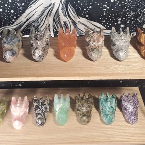 Crystal Dragon Head Carvings