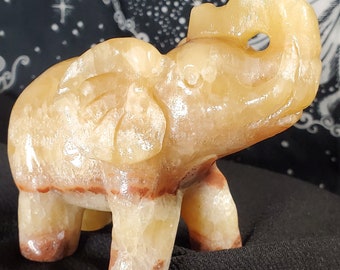 Honey Calcite Elephant