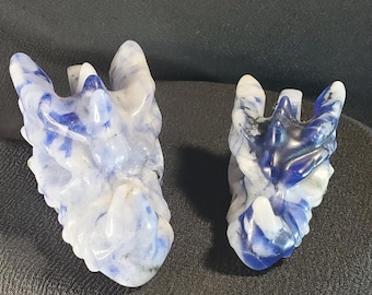 Blue Hackmanite Dragon Heads