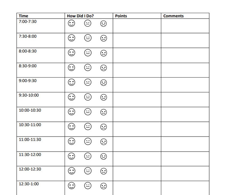 Point Chart, Behavior Point Chart Data Tracking, Behavior Tracking, IEP ...