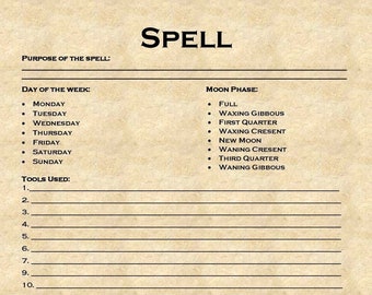 Spell Journal Sheet