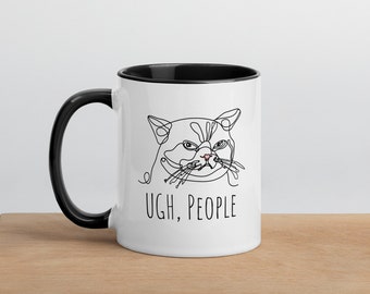 11oz Cat Lover Coffee Mug |  | Funny, cute ceramic cup | Grumpy person gift | Cat owner gift | Cat mug