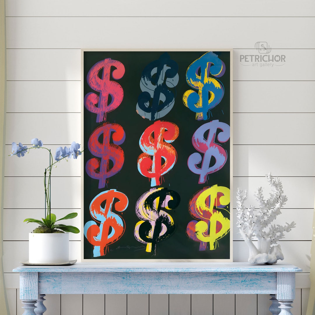 Andy Warhol Art Print, Vintage Poster, Warhol Exhibition, 9 Dollars