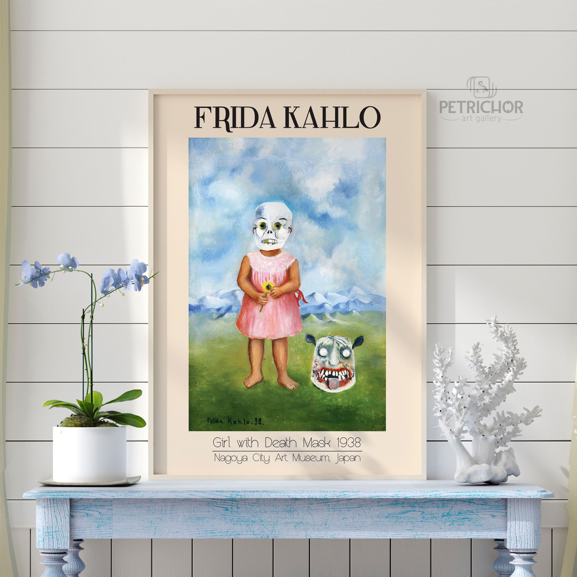 Frida Kahlo Poster, Frida Kahlo Exhibition, Mid Century Print, Girl