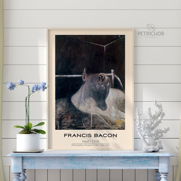 Francis Bacon Art Print, Vintage Poster, Bacon Tentoonstelling, Head I 1948, Mid Century Moderne Kunst, Premium Print, Moderne Galerij