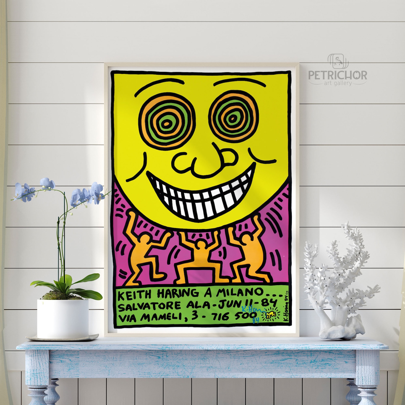 Keith Haring Art, Keith Haring a Milano 1984, Pop Art Poster, Haring Wall Art Poster, Urban Art