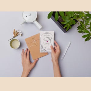 Wedding card template / editable in canva / minimalist wedding card / White wedding card