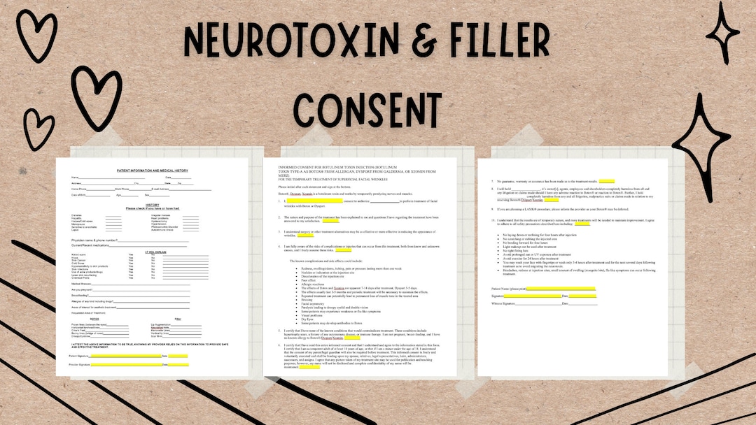 Botox/dysport &amp; Filler Consent Forms - Etsy