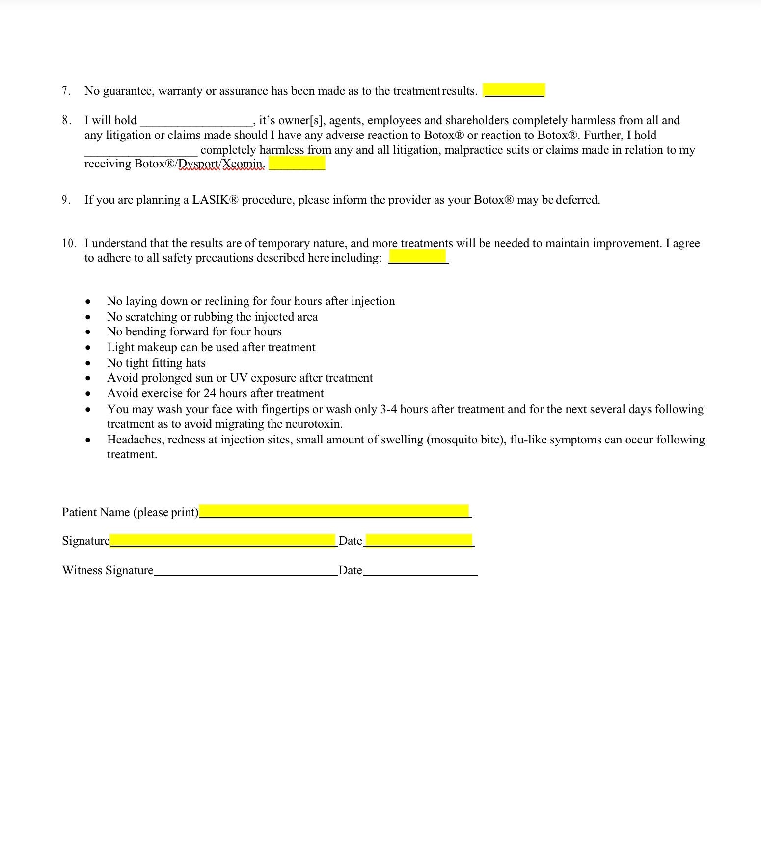 Botox/dysport &amp; Filler Consent Forms - Etsy UK