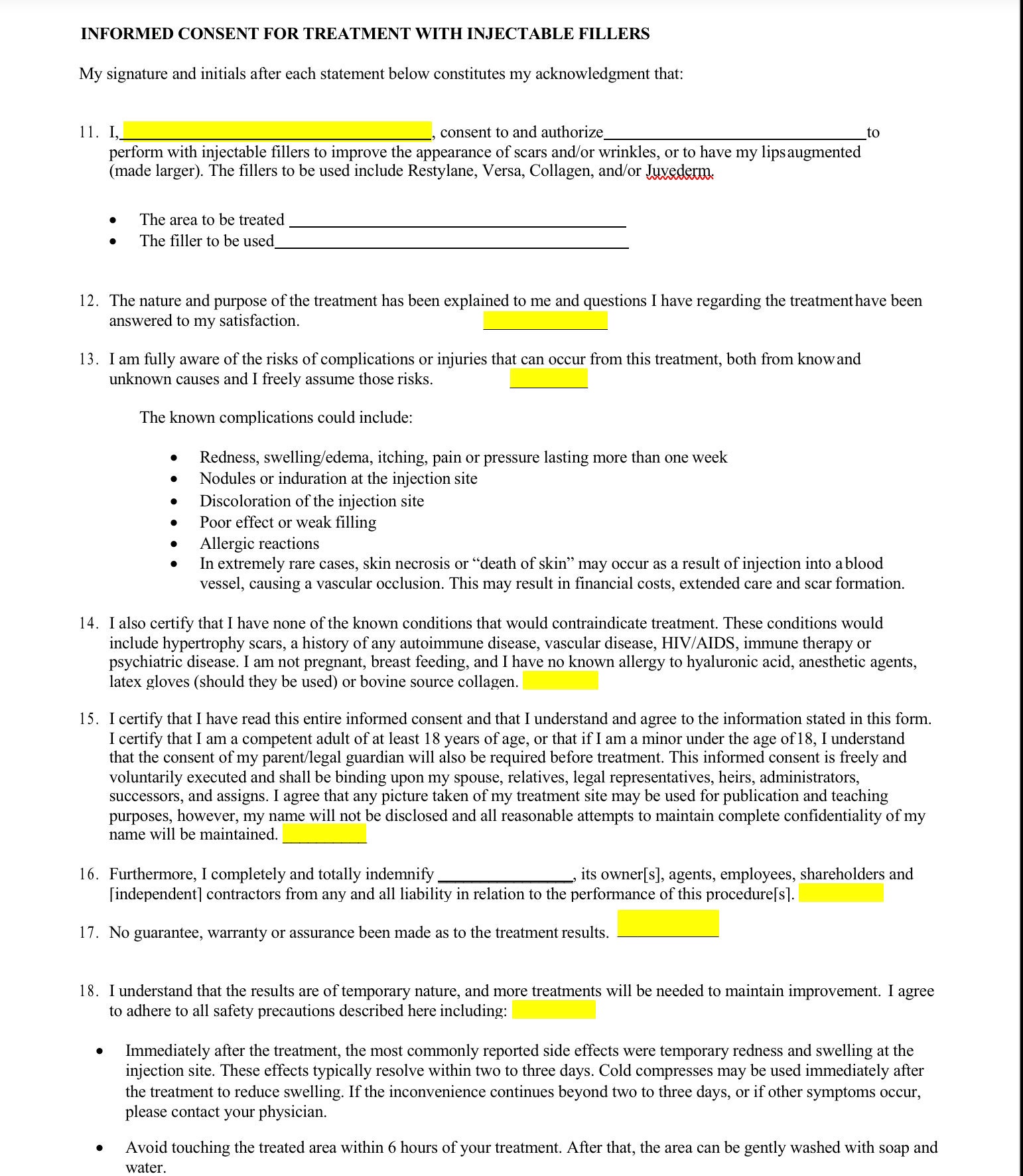 Botox/dysport &amp; Filler Consent Forms - Etsy UK