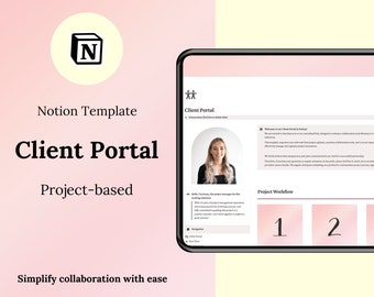Plantilla del portal del cliente de Notion: Panel de gestión de proyectos (descarga digital)