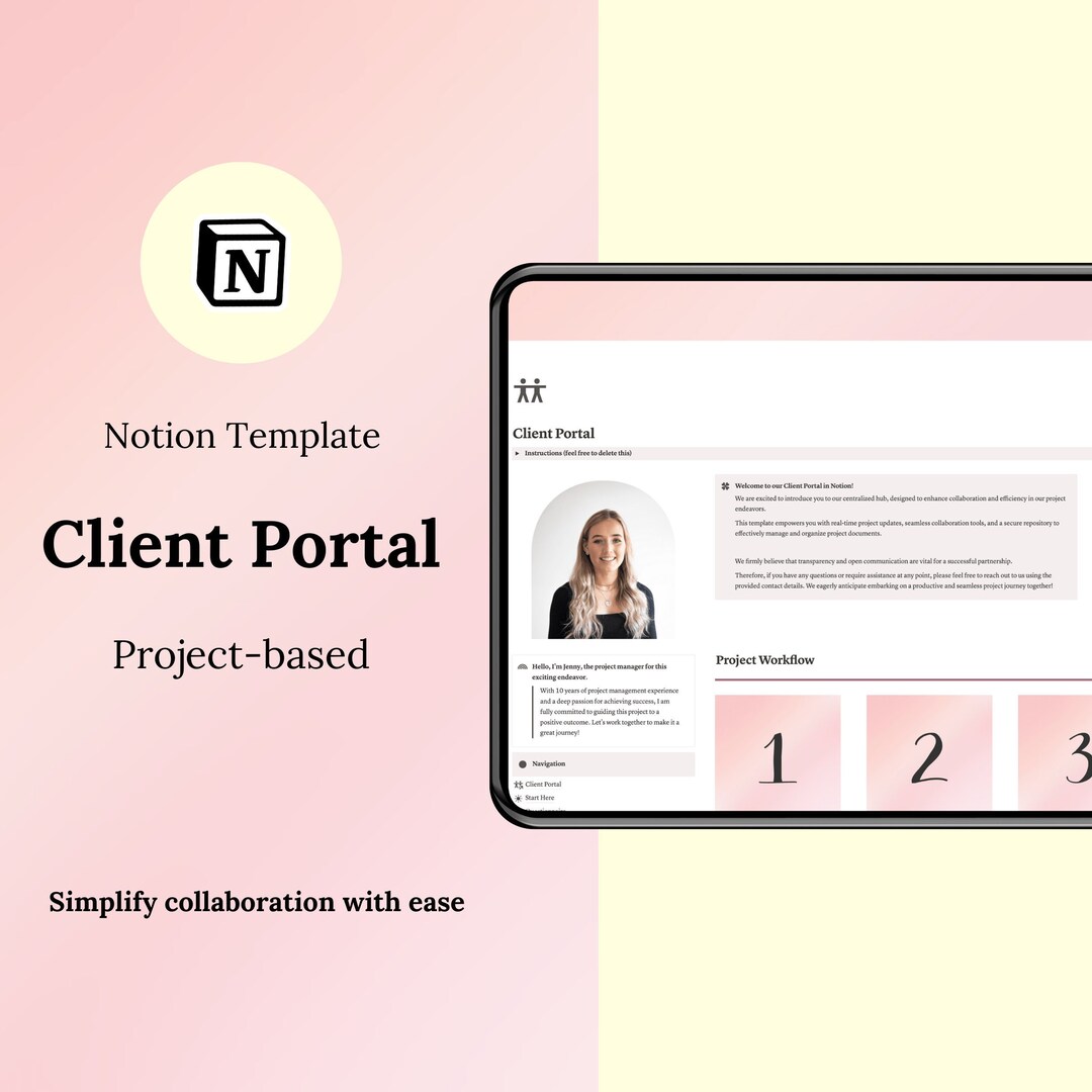 Notion Client Portal Template: Project Management Dashboard (digital ...