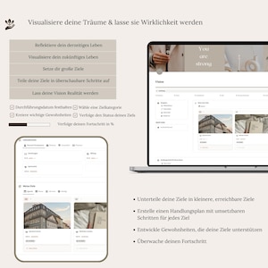 This notion template german includes a notion goal setting planner to crush your goals for the new year.