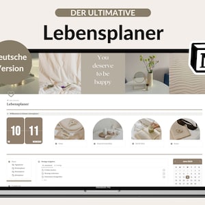 Notion Template German, Notion Life Planner, Notion Dashboard, Vacation Planner, Book Tracker, Goal Setting, Notion Habit Tracker
