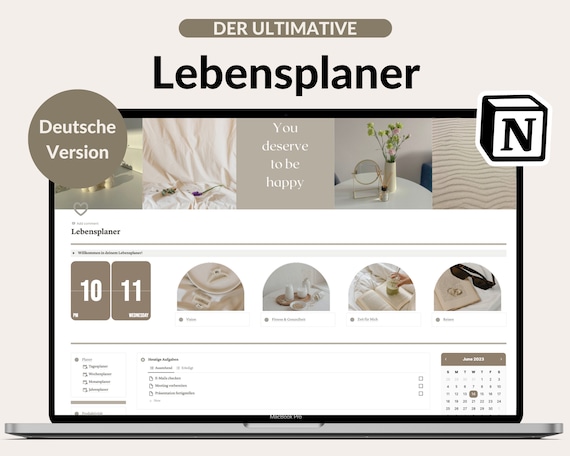 Notion Life Planner Template: Goal Setting, Habit Tracker (Digital Download)