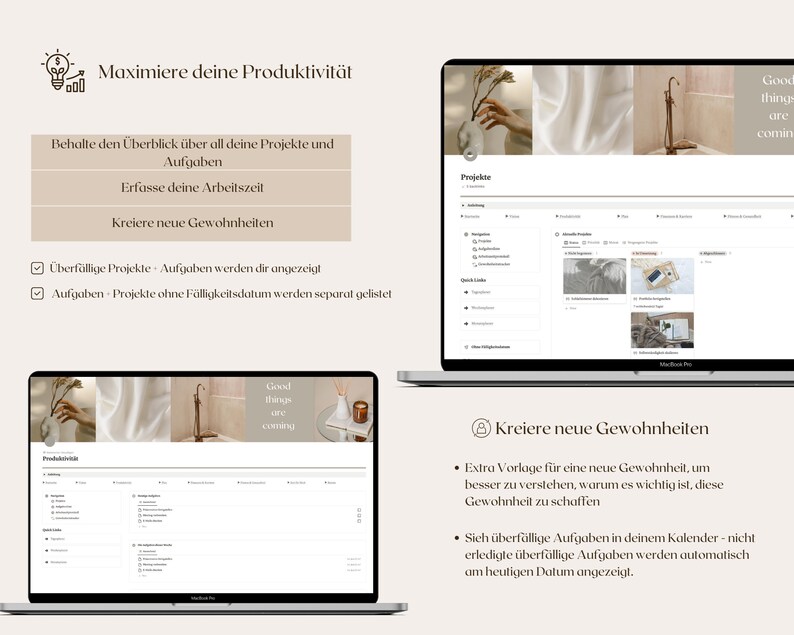 Increase your productivity with the notion project planner and the notion habit tracker template.