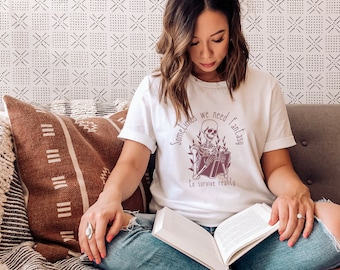 Camiseta gráfica de esqueleto de fantasía / Regalo para amantes de los libros