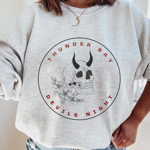 Devils Night | Thunder Bay | Penelope Douglas | Gift for Book Lover | Book Merch | Book Graphic Crew Neck | Devils Night Merch | Reader Gift