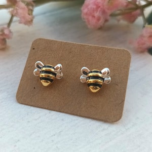 Bee Earrings, Honey Bee, Cute Earrings, Silver Earrings, Silver Jewellery, Bee Jewellery, Gift For Her, Friendship Gift