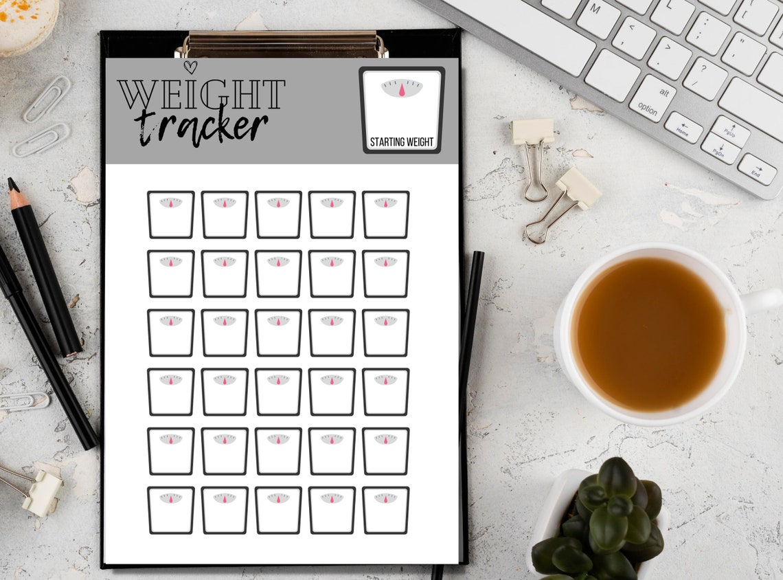 Printable Weight Loss Tracker Journal Digital Weight Loss Etsy