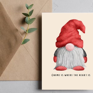 Printable Gnome Christmas Card - Festive Holiday Greetings