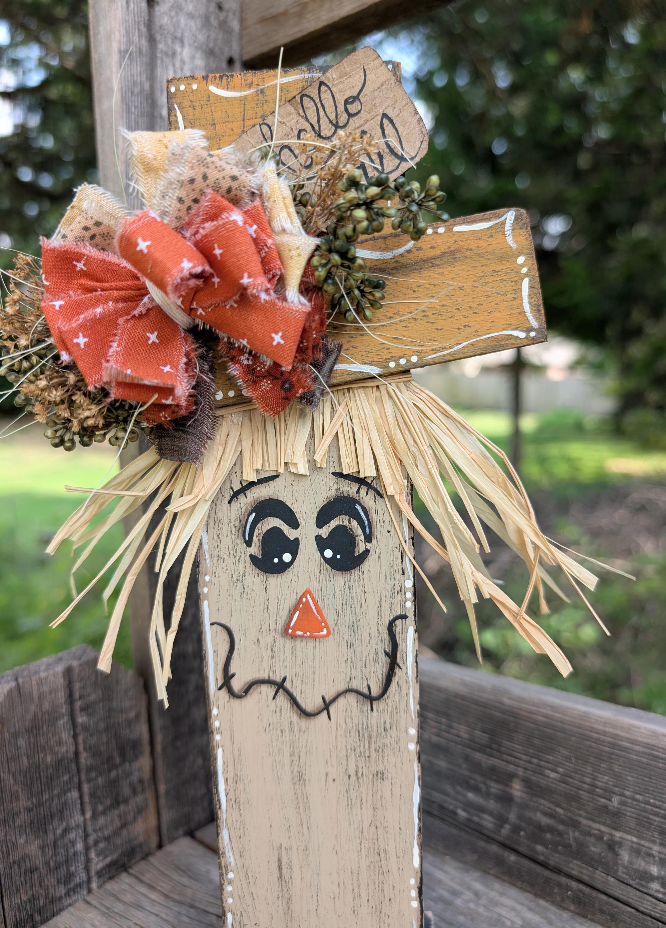 Handmade Wooden Scarecrow Shelf Sitter - Rustic Fall Decor - Etsy