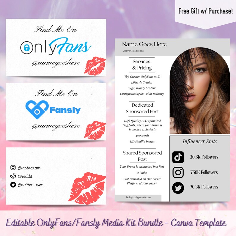 Onlyfans/fansly Media Kit Bundle Etsy