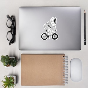 Beer Riding A Bicycle Sticker - Original Graphic Sticker - Beer and Cycling