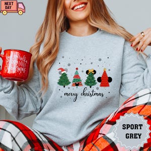 Merry Christmas Disney Sweatshirt, Mickey Ears Shirt,Christmas Mickey Sweater,Mickey Christmas Tree Sweater,Mickey and Friends Xmas Crewneck