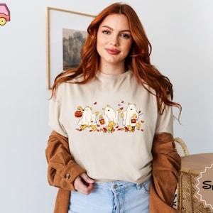 Retro Pooh Ghost Halloween Shirt, Winnie The Pooh Halloween Shirt, Spooky Season Shirt, Pooh  Shirt, Gift Fall Tee, Halloween Women&#39;s Shirt