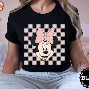 Retro Minnie Shirt, Minnie Mouse Shirt, Checkered Disney shirt, Disney Girl Trip,Shirt,Disney,Gift t-shirt