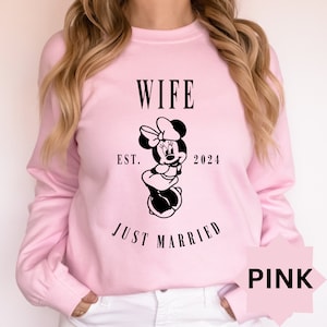 Disney Wife Custom Sweatshirt, Mr and Mrs Disney Hoodie, Disney Honeymoon Sweat,Disney Wedding Shirt, Disney Couple Sweatshirt, Husband Wife