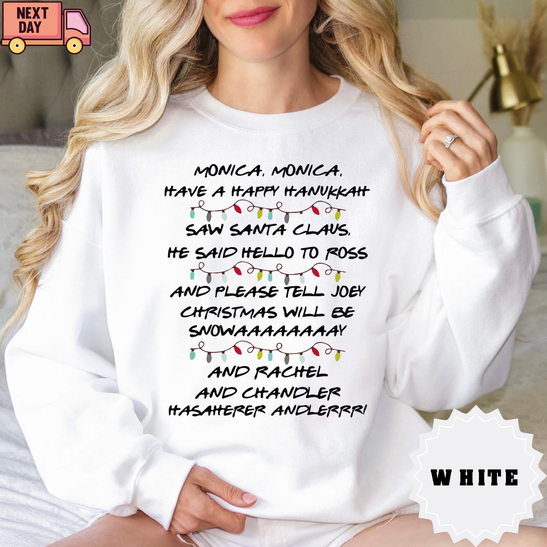 Monica monica have a happy hanukkah sweater hotsell