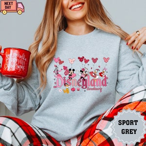Disneyland Sweethearts Sweatshirt, Disneyland Valentines Sweater, Mickey And Friends Valentine Sweatshirt, Valentines Day Sweatshirt