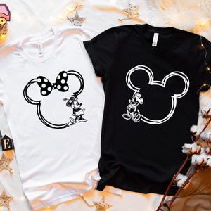 Micky und Minnie Shirt, Disney Familie Shirt, Mickey Minnie Skizze Shirt, Disney passende Shirt, Disney Reise Geschenk T-Shirt
