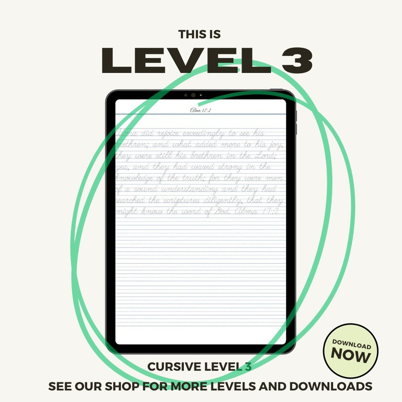 Book of Mormon Cursive Handwriting Practice: Part 2 (digital Download ...