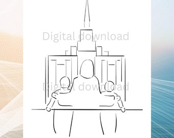 Jesus, Children & Temple Art Print: Baptism Program (Digital Download)