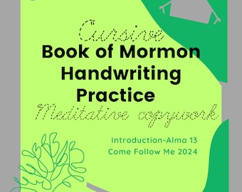 Cursive Book of Mormon Handwriting Practice: Come Follow Me 2024 (Digital Download)