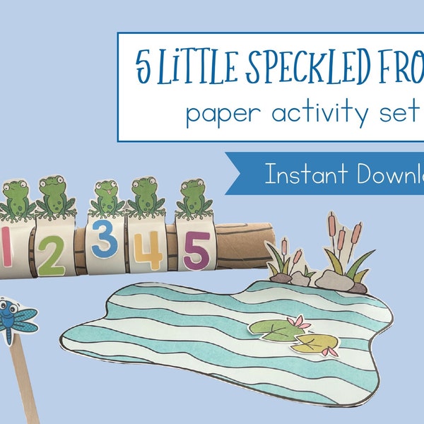 5 little speckled frogs learning activity digital download