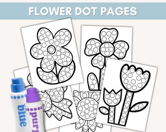 Do a Dot Printables, Dot Marker Pages, Dot Coloring Page, Dot a Dot Printable, Dot Marker, Flower, Preschool Art