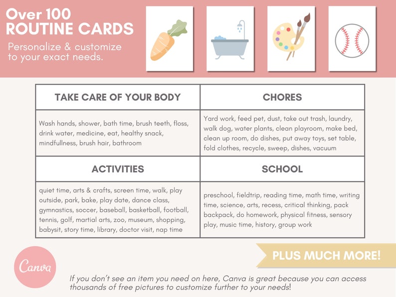 Routine Flip Chart, Visual Schedule, Bedtime Routine Chart ...