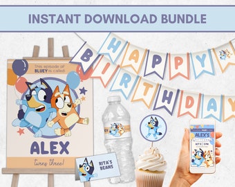 Bluey birthday invitation, Video invitation birthday, Editable Video Birthday Party Invite, Bluey birthday decorations,Editable Party Invite