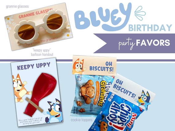 Bluey Birthday Party Favors, Bluey Birthday Decorations 